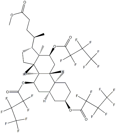 3α,7α,12α-Tris(2,2,3,3,4,4,4-heptafluoro-1-oxobutoxy)-5β-cholan-24-oic acid methyl ester Struktur