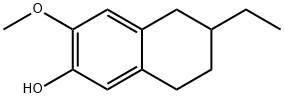 2-Naphthalenol,6-ethyl-5,6,7,8-tetrahydro-3-methoxy-(9CI) Struktur