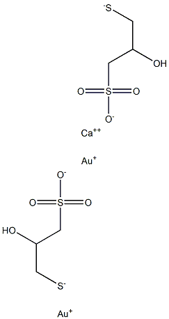 Bis(3-aurio(I)thio-2-hydroxy-1-propanesulfonic acid)calcium salt Struktur