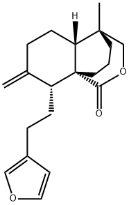 (4R)-8β-[2-(3-Furyl)ethyl]-4aα,5,6,7,8,8a-hexahydro-4-methyl-7-methylene-3H-4α,8aα-propano-1H-2-benzopyran-1-one Struktur