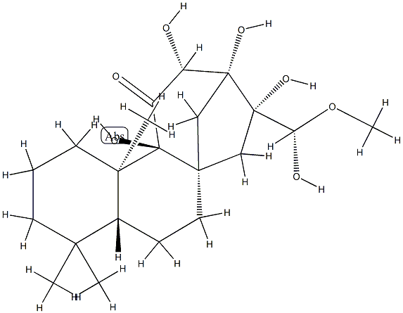 (17S)-9,12α,13,16,17-Pentahydroxy-17-methoxykauran-11-one Struktur