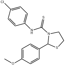 3-Thiazolidinecarbothioamide,N-(4-chlorophenyl)-2-(4-methoxyphenyl)-(9CI) Struktur