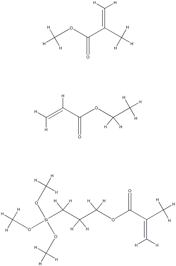 2-Propenoic acid, 2-methyl-, methyl ester, polymer with ethyl 2-propenoate and 3-(trimethoxysilyl)propyl 2-methyl-2-propenoate Struktur