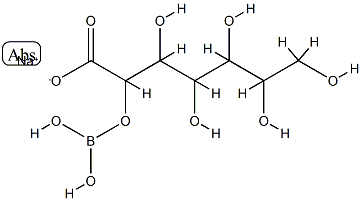 D-gluco-Heptonic acid, (2.xi.)-, ester with boric acid (H3BO3), sodium salt Struktur