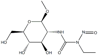 Methyl 2-deoxy-2-(3-ethyl-3-nitrosoureido)-β-D-glucopyranoside Struktur