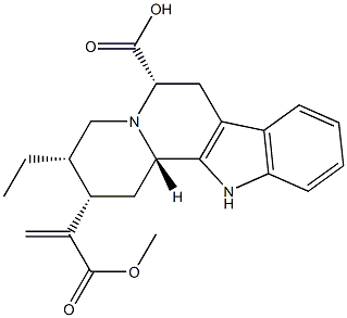 (20β)-16,17-Didehydrocorynan-5β,16-dicarboxylic acid 16-methyl ester Struktur