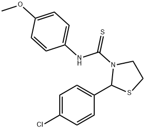 3-Thiazolidinecarbothioamide,2-(4-chlorophenyl)-N-(4-methoxyphenyl)-(9CI) Struktur