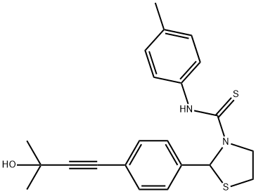 3-Thiazolidinecarbothioamide,2-[4-(3-hydroxy-3-methyl-1-butynyl)phenyl]-N-(4-methylphenyl)-(9CI) Struktur