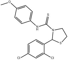 3-Thiazolidinecarbothioamide,2-(2,4-dichlorophenyl)-N-(4-methoxyphenyl)-(9CI) Struktur