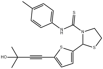 3-Thiazolidinecarbothioamide,2-[5-(3-hydroxy-3-methyl-1-butynyl)-2-thienyl]-N-(4-methylphenyl)-(9CI) Struktur