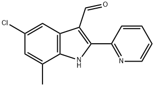 1H-Indole-3-carboxaldehyde,5-chloro-7-methyl-2-(2-pyridinyl)-(9CI) Struktur