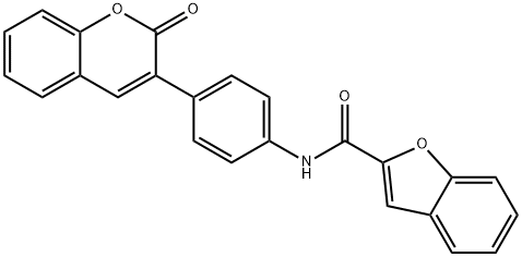 2-Benzofurancarboxamide,N-[4-(2-oxo-2H-1-benzopyran-3-yl)phenyl]-(9CI) Struktur