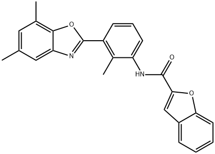 2-Benzofurancarboxamide,N-[3-(5,7-dimethyl-2-benzoxazolyl)-2-methylphenyl]-(9CI) Struktur