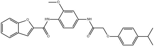 2-Benzofurancarboxamide,N-[2-methoxy-4-[[[4-(1-methylethyl)phenoxy]acetyl]amino]phenyl]-(9CI) Struktur