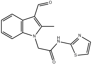 1H-Indole-1-acetamide,3-formyl-2-methyl-N-2-thiazolyl-(9CI) Struktur