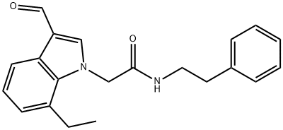 1H-Indole-1-acetamide,7-ethyl-3-formyl-N-(2-phenylethyl)-(9CI) Struktur