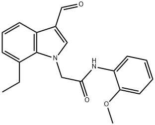 1H-Indole-1-acetamide,7-ethyl-3-formyl-N-(2-methoxyphenyl)-(9CI) Struktur