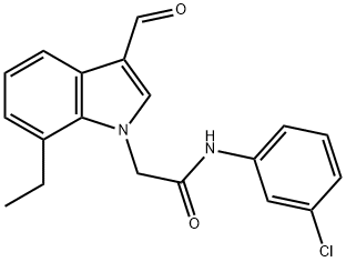 1H-Indole-1-acetamide,N-(3-chlorophenyl)-7-ethyl-3-formyl-(9CI) Struktur