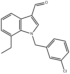 1H-Indole-3-carboxaldehyde,1-[(3-chlorophenyl)methyl]-7-ethyl-(9CI) Struktur