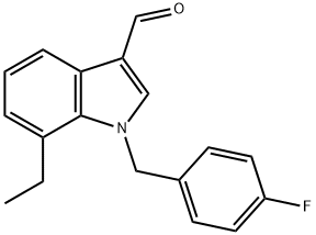 1H-Indole-3-carboxaldehyde,7-ethyl-1-[(4-fluorophenyl)methyl]-(9CI) Struktur