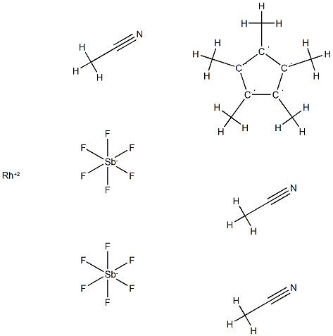 Tris(acetonitrile)pentamethylcyclopentadienylrhodium(III) hexafluoroantimonate, min. 98% Struktur