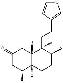 (1R)-5α-[2-(3-Furanyl)ethyl]-3,4,4aα,5,6,7,8,8a-octahydro-1β,5,6β,8aα-tetramethylnaphthalen-2(1H)-one Struktur