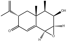 (1aR)-1aβ,3,3a,4,5,7bβ-Hexahydro-2α-hydroxy-5β-isopropenyl-3α,3aα-dimethylnaphth[1,2-b]oxiren-6(2H)-one Struktur