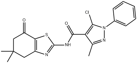 1H-Pyrazole-4-carboxamide,5-chloro-3-methyl-1-phenyl-N-(4,5,6,7-tetrahydro-5,5-dimethyl-7-oxo-2-benzothiazolyl)-(9CI) Struktur