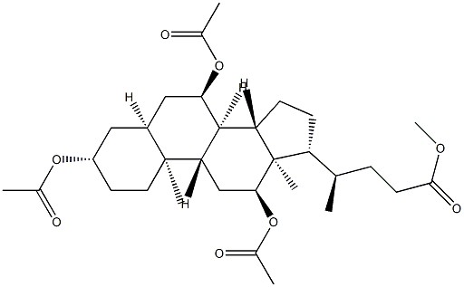 3β,7α,12α-Tris(acetyloxy)-5β-cholan-24-oic acid methyl ester Struktur