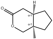 Cyclopenta[c]pyran-3(1H)-one, hexahydro-7a-methyl-, (4aR,7aR)-rel- (9CI) Struktur