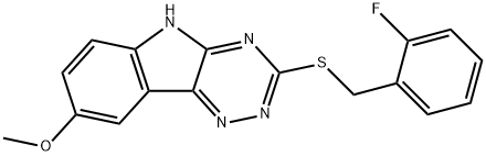 2H-1,2,4-Triazino[5,6-b]indole,3-[[(2-fluorophenyl)methyl]thio]-8-methoxy-(9CI) Struktur