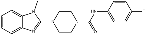 1-Piperazinecarboxamide,N-(4-fluorophenyl)-4-(1-methyl-1H-benzimidazol-2-yl)-(9CI) Struktur