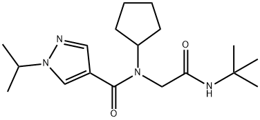 1H-Pyrazole-4-carboxamide,N-cyclopentyl-N-[2-[(1,1-dimethylethyl)amino]-2-oxoethyl]-1-(1-methylethyl)-(9CI) Struktur