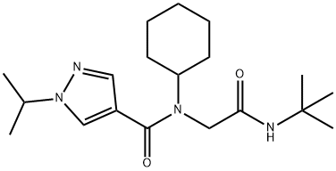 1H-Pyrazole-4-carboxamide,N-cyclohexyl-N-[2-[(1,1-dimethylethyl)amino]-2-oxoethyl]-1-(1-methylethyl)-(9CI) Struktur