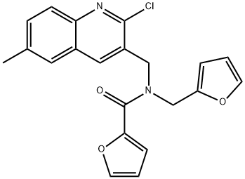 2-Furancarboxamide,N-[(2-chloro-6-methyl-3-quinolinyl)methyl]-N-(2-furanylmethyl)-(9CI) Struktur