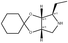 Spiro[cyclohexane-1,2-[4H-1,3]dioxolo[4,5-c]pyrrole], 4-ethyltetrahydro-, (3aR,4R,6aS)-rel- (9CI) Struktur