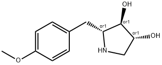 3,4-Pyrrolidinediol, 2-[(4-methoxyphenyl)methyl]-, (2R,3R,4R)-rel- (9CI) Struktur