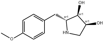 3,4-Pyrrolidinediol, 2-[(4-methoxyphenyl)methyl]-, (2R,3R,4S)-rel- (9CI) Struktur