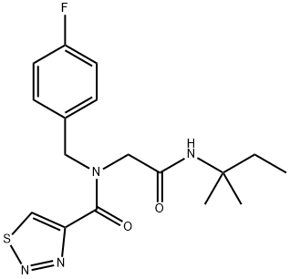 1,2,3-Thiadiazole-4-carboxamide,N-[2-[(1,1-dimethylpropyl)amino]-2-oxoethyl]-N-[(4-fluorophenyl)methyl]-(9CI) Struktur