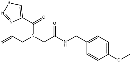 1,2,3-Thiadiazole-4-carboxamide,N-[2-[[(4-methoxyphenyl)methyl]amino]-2-oxoethyl]-N-2-propenyl-(9CI) Struktur