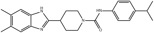 1-Piperidinecarboxamide,4-(5,6-dimethyl-1H-benzimidazol-2-yl)-N-[4-(1-methylethyl)phenyl]-(9CI) Struktur