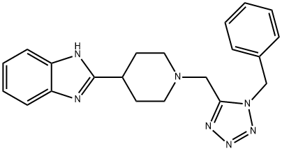 1H-Benzimidazole,2-[1-[[1-(phenylmethyl)-1H-tetrazol-5-yl]methyl]-4-piperidinyl]-(9CI) Struktur