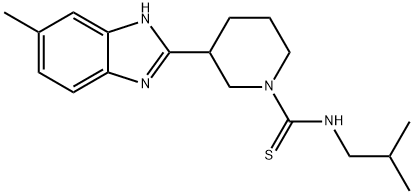 1-Piperidinecarbothioamide,3-(5-methyl-1H-benzimidazol-2-yl)-N-(2-methylpropyl)-(9CI) Struktur