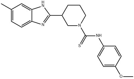 1-Piperidinecarbothioamide,N-(4-methoxyphenyl)-3-(5-methyl-1H-benzimidazol-2-yl)-(9CI) Struktur