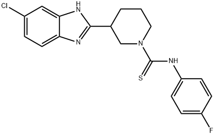 1-Piperidinecarbothioamide,3-(5-chloro-1H-benzimidazol-2-yl)-N-(4-fluorophenyl)-(9CI) Struktur