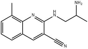 3-Quinolinecarbonitrile,2-[(2-aminopropyl)amino]-8-methyl-(9CI) Struktur