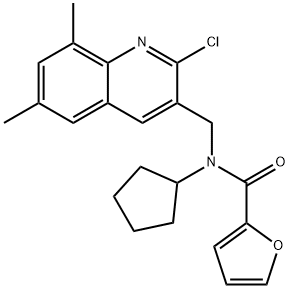 2-Furancarboxamide,N-[(2-chloro-6,8-dimethyl-3-quinolinyl)methyl]-N-cyclopentyl-(9CI) Struktur