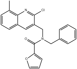 2-Furancarboxamide,N-[(2-chloro-8-methyl-3-quinolinyl)methyl]-N-(phenylmethyl)-(9CI) Struktur