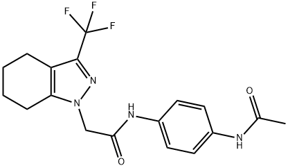 1H-Indazole-1-acetamide,N-[4-(acetylamino)phenyl]-4,5,6,7-tetrahydro-3-(trifluoromethyl)-(9CI) Struktur