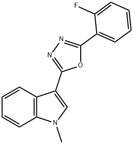 1H-Indole,3-[5-(2-fluorophenyl)-1,3,4-oxadiazol-2-yl]-1-methyl-(9CI) Struktur